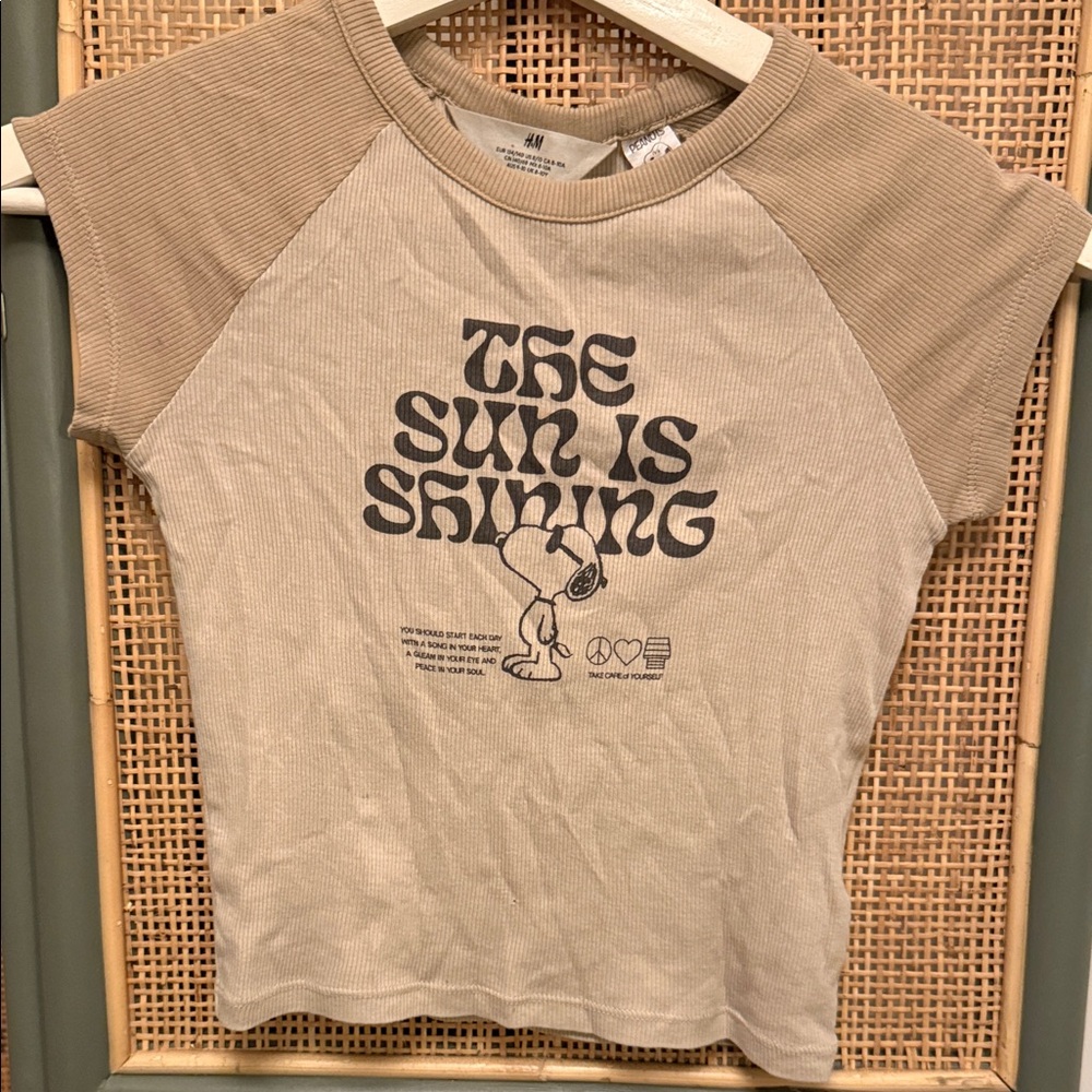 H&M Kids Tan licensed Peanuts Graphic Tee